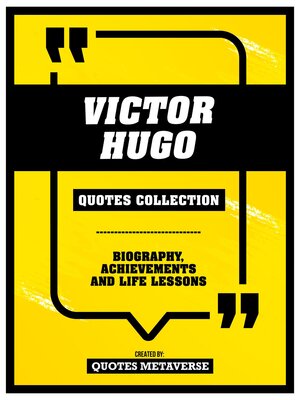 cover image of Victor Hugo--Quotes Collection